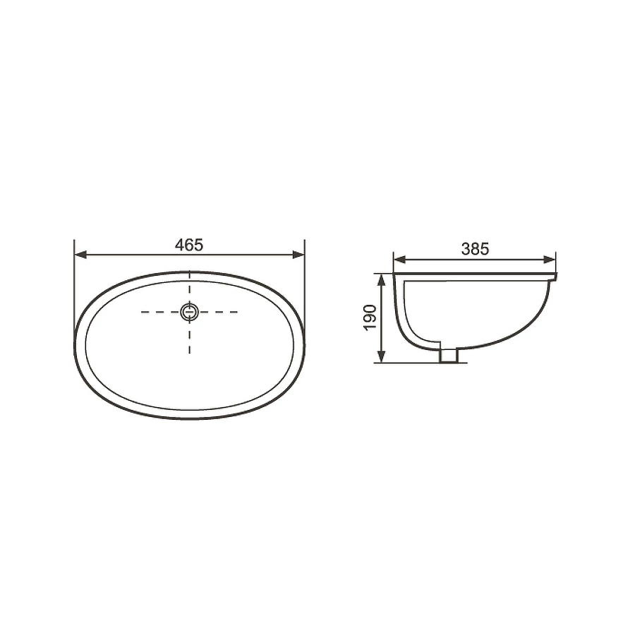 Раковина Aquatek для монтажа под столешницу AQ0181-00 46,5х38,5 см