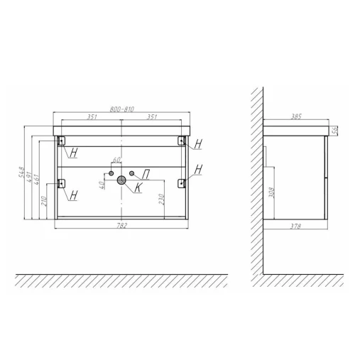 Раковина Vigo керамическая модель 9595(80) 81x39.2 см