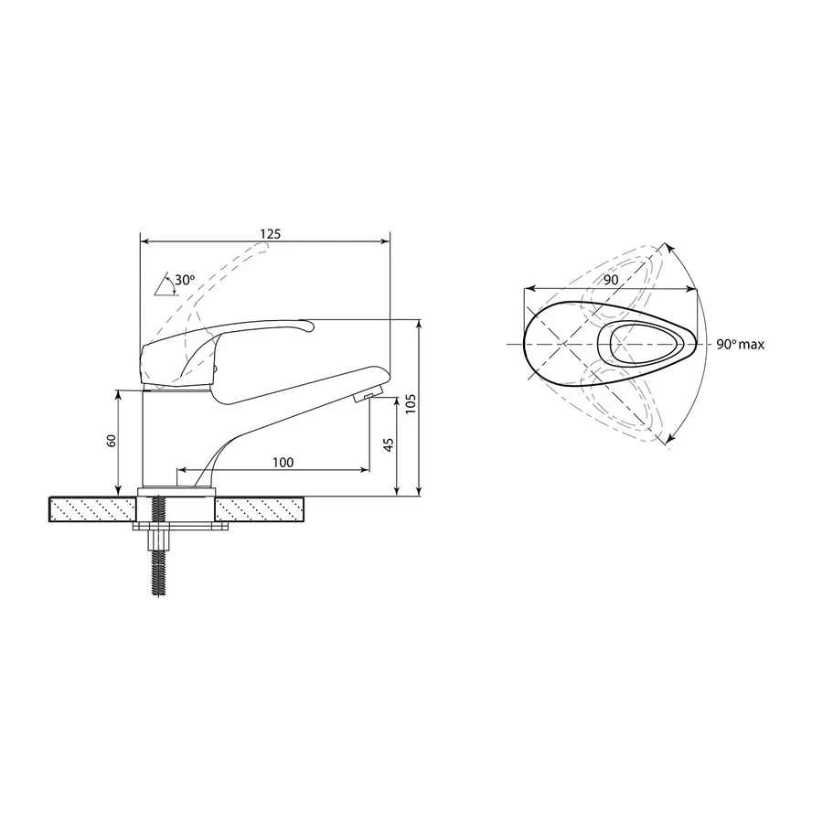 Смеситель Славен для умывальника Прораб Р СЛ-ОД-Р10