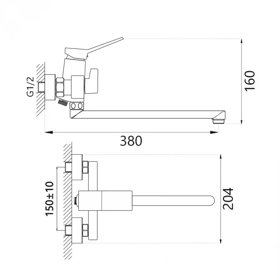 Смеситель Haiba для ванны черный HB22818-7