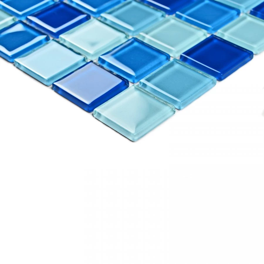 Мозаика Bonaparte Стеклянная мозаика Navy blue 25х25 глянцевая синяя 30х30 см