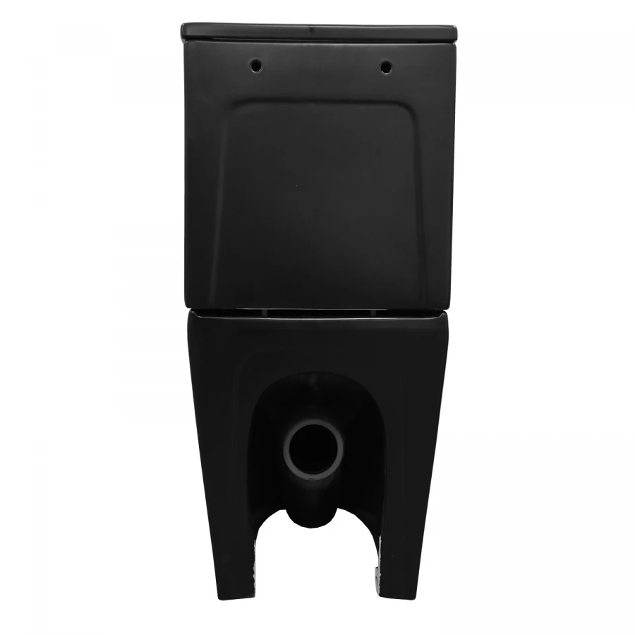 Унитаз-компакт Azario Black Queen безободковый с быстросъемным сиденьем микролифт черный матовый AZ-8380 37х60.5х80 см