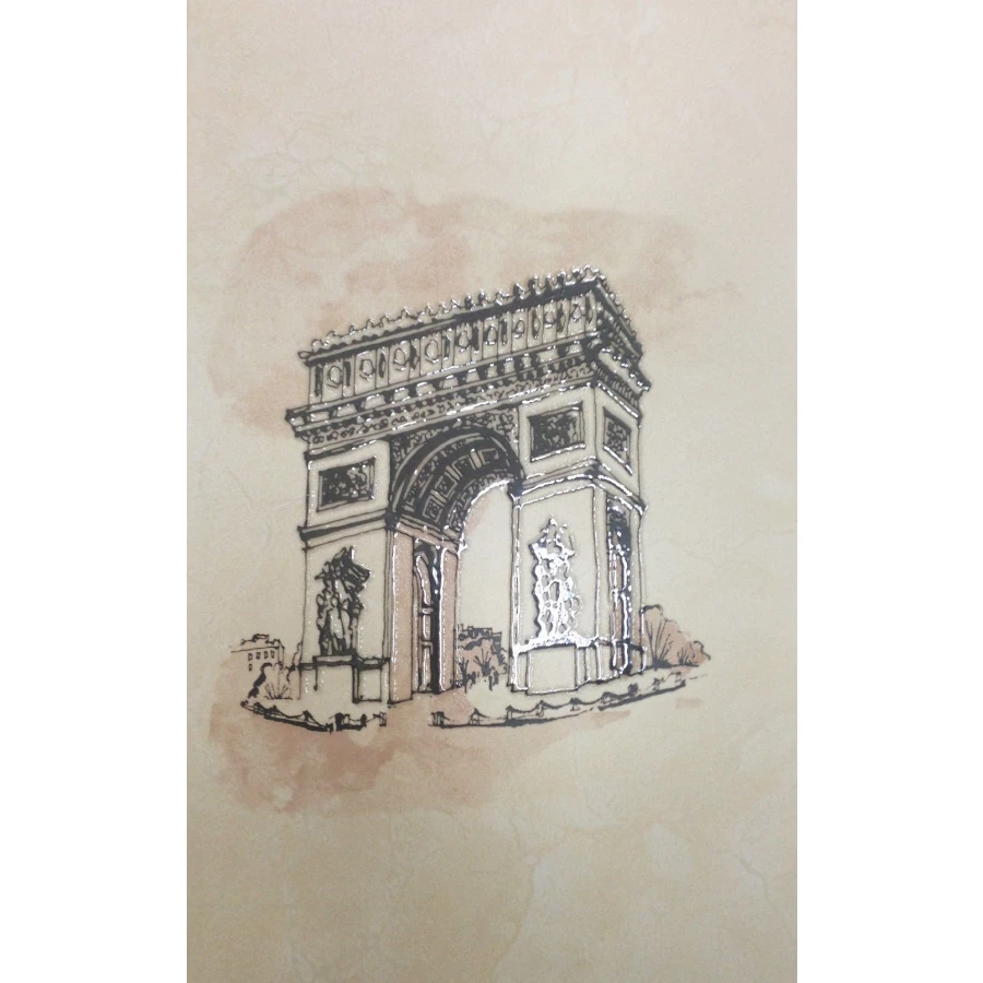 Декор Belleza 1 Париж Арка бежевый 25х40