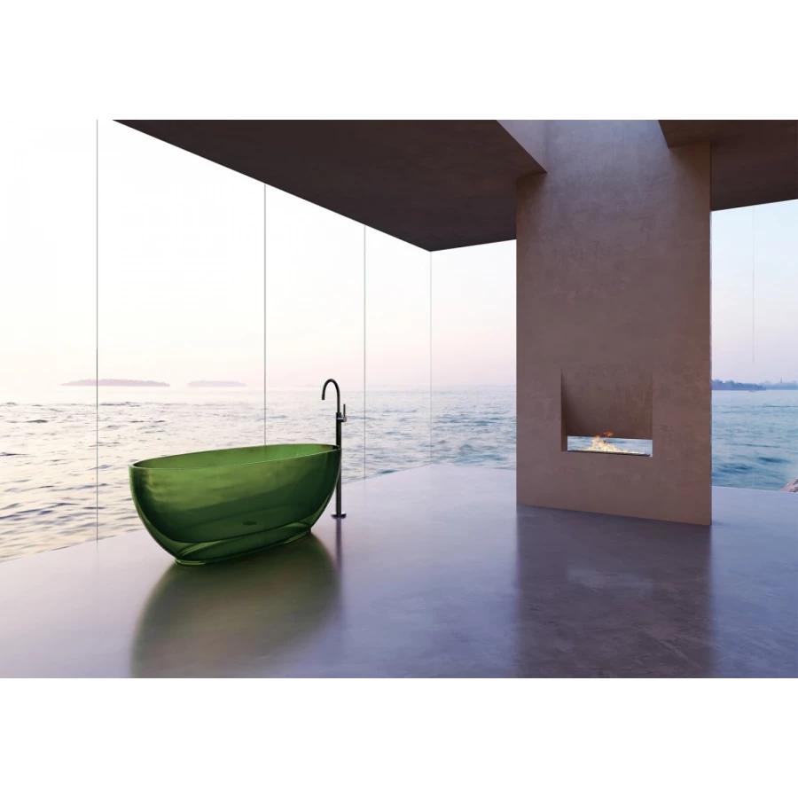 Прозрачная ванна Abber Kristall зеленая AT9703Emerald 170х75 см