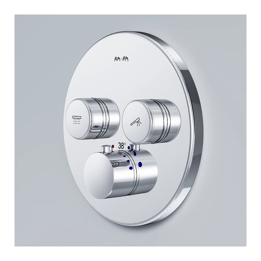 Смеситель для ванны и душа с термостатом Am Pm Inspire V2.0 монтируемый в стену F50A85700