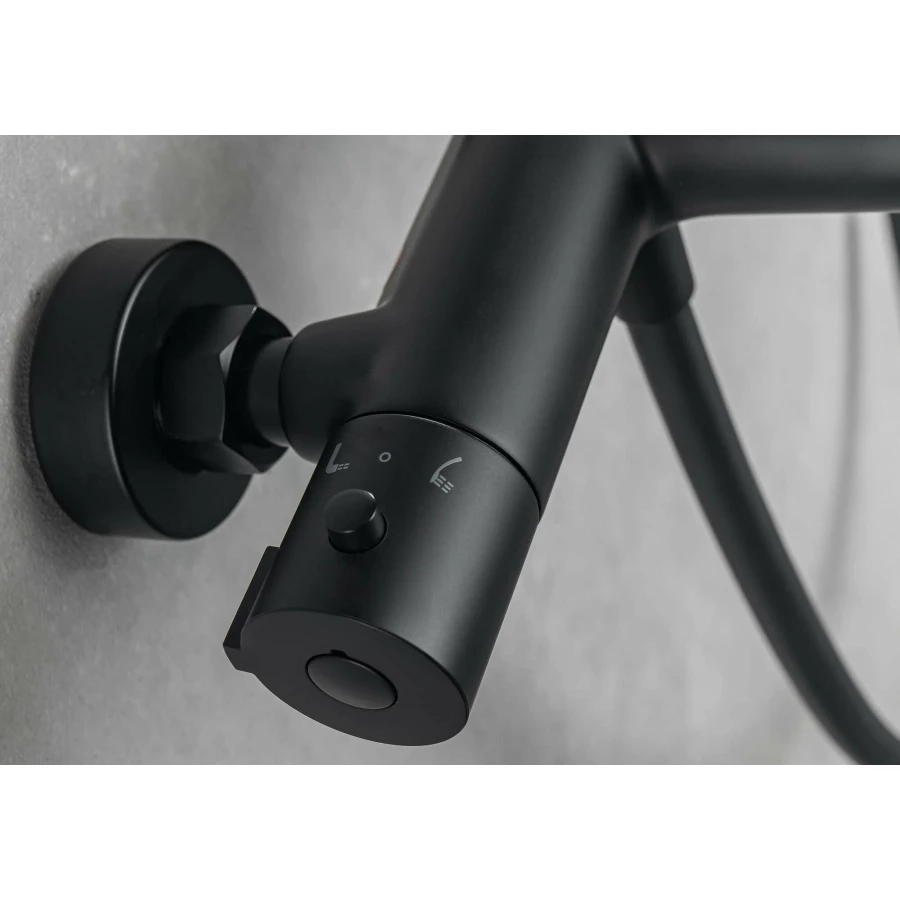 Смеситель Aquatek термостатический для ванны матовый черный AQ1043MB