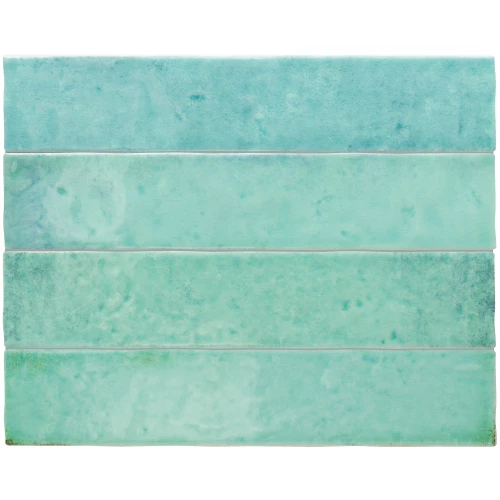 Плитка настенная Equipe Menorca Aqua глазурованная глянцевая голубая 31629 32,8x6,5 см