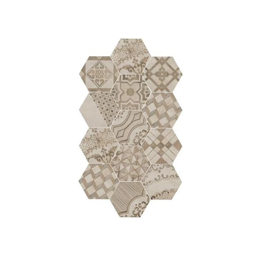 Керамогранит Marazzi Decoro Cementine Caldo бежевый 21х18,2 см