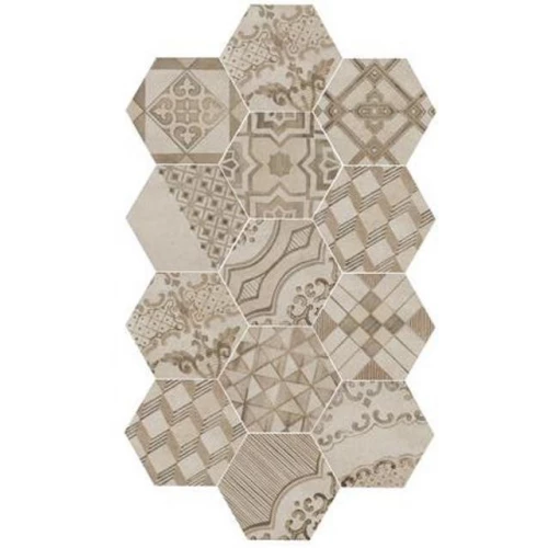 Керамогранит Marazzi Decoro Cementine Caldo бежевый 21х18,2 см