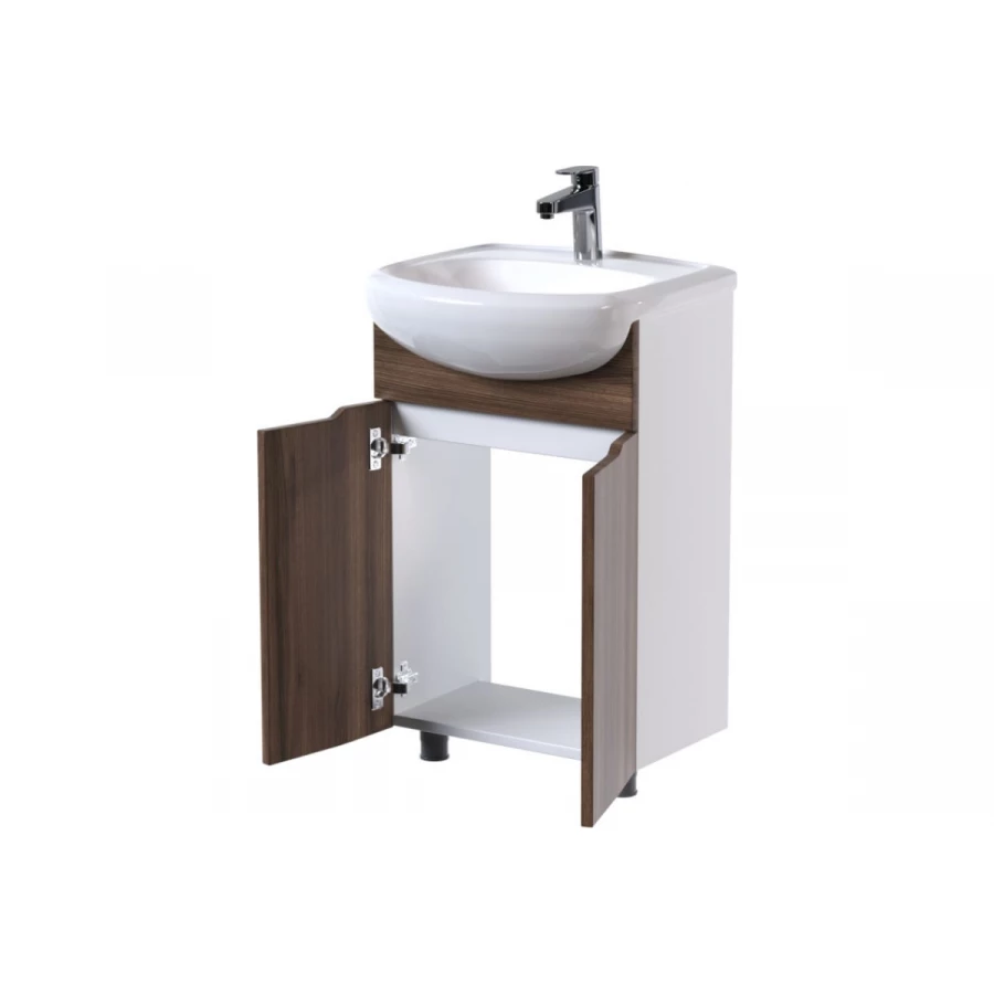 Тумба MixLine Ливадия-50 для ванной шимо темный-белый под умывальник Арго-50 549696