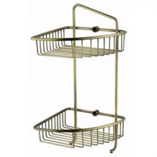 Полка настенная двойная угловая Kaiser Bronze/латунь KH-5071