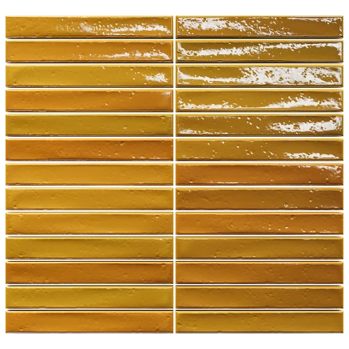 Мозаика Amadis Шорт Стик Мустард Cраcкле / Short Stick Mustard Crackle глянцевая желтая 8436552229361 29,5х29,2 см