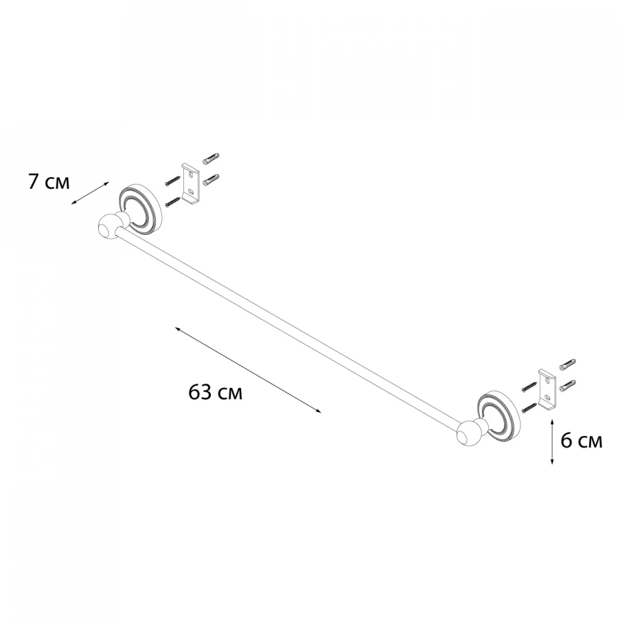 Полотенцедержатель Fixsen Style трубчатый FX-41101 62,5х5,7 см