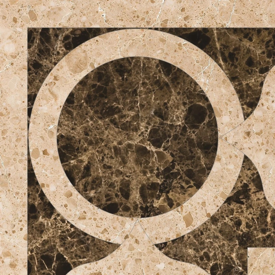 Керамогранит Marmocer Waterjet 20 Border глянцевый коричневый PJD-SDPH020 12x12 см