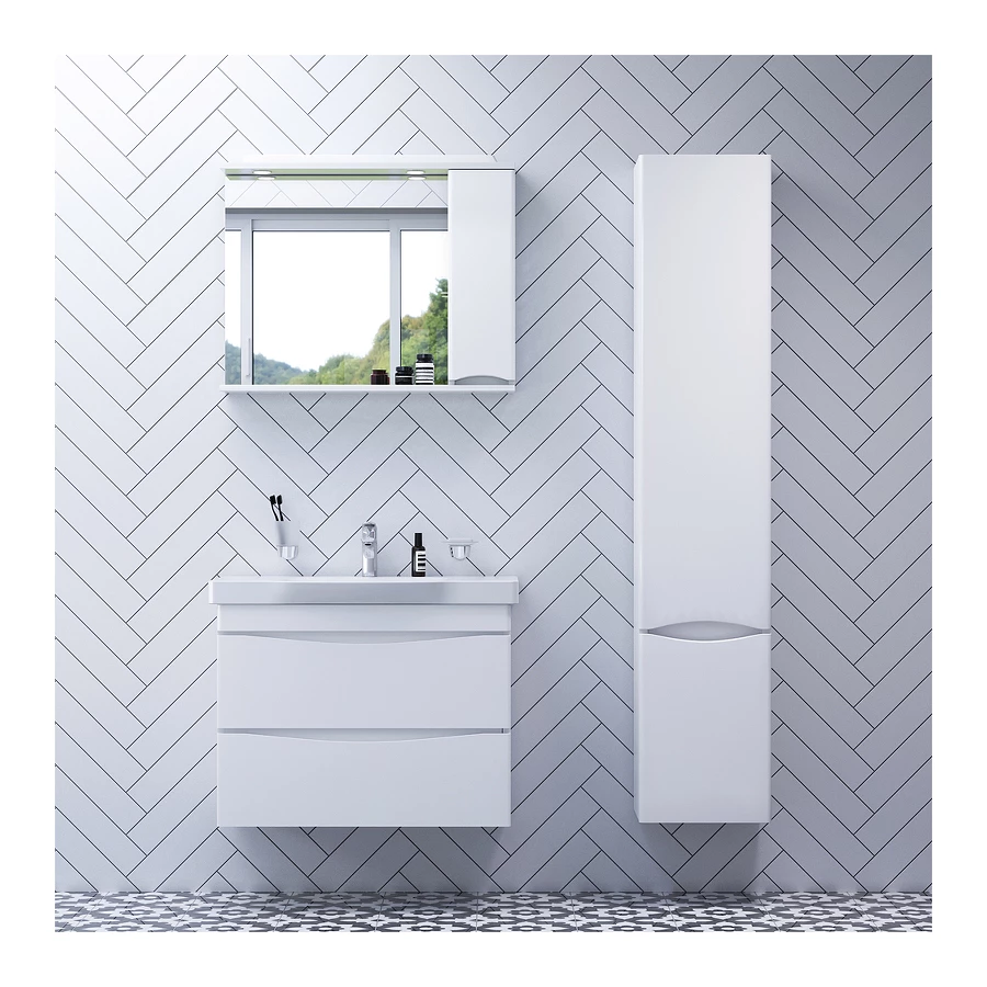 База под раковину Am Pm Like подвесная 2 ящика белый глянец M80FHX0802WG 80 см