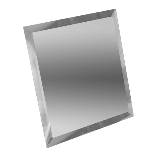 Квадратная зеркальная серебряная плитка ДСТ с фацетом КЗС1-15 15х15 см