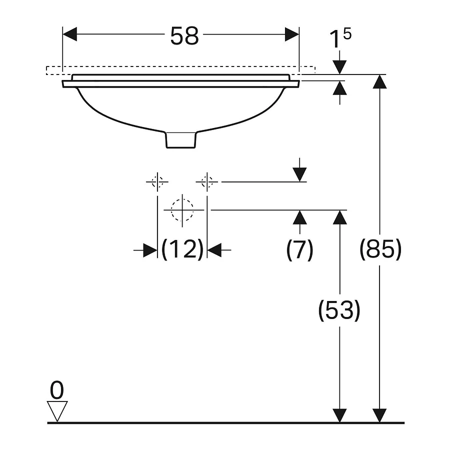 Раковина встраиваемая Geberit VariForm 500.764.01.2 58x49 см
