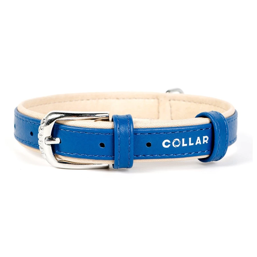 Ошейник Collar brilliance без украшений ширина 20 мм, длина 30-39 см синий 