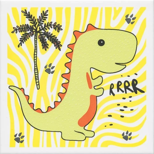 Декор Kerama Marazzi Динозаврики 1 матовый желтый OP/A226/5009 20x20 см