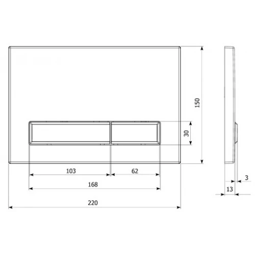 Стеклянная клавиша смыва Lavinia Boho RelFix 38050702, c антибактериальным покрытием SanitiZed, черный / темное дерево