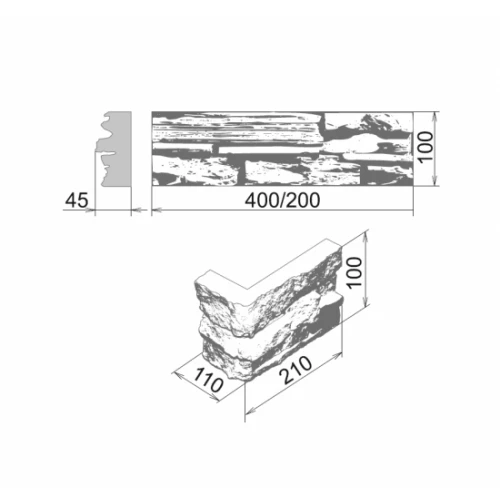 Декоративный камень углы Камелот Онтарио коричневый 2137