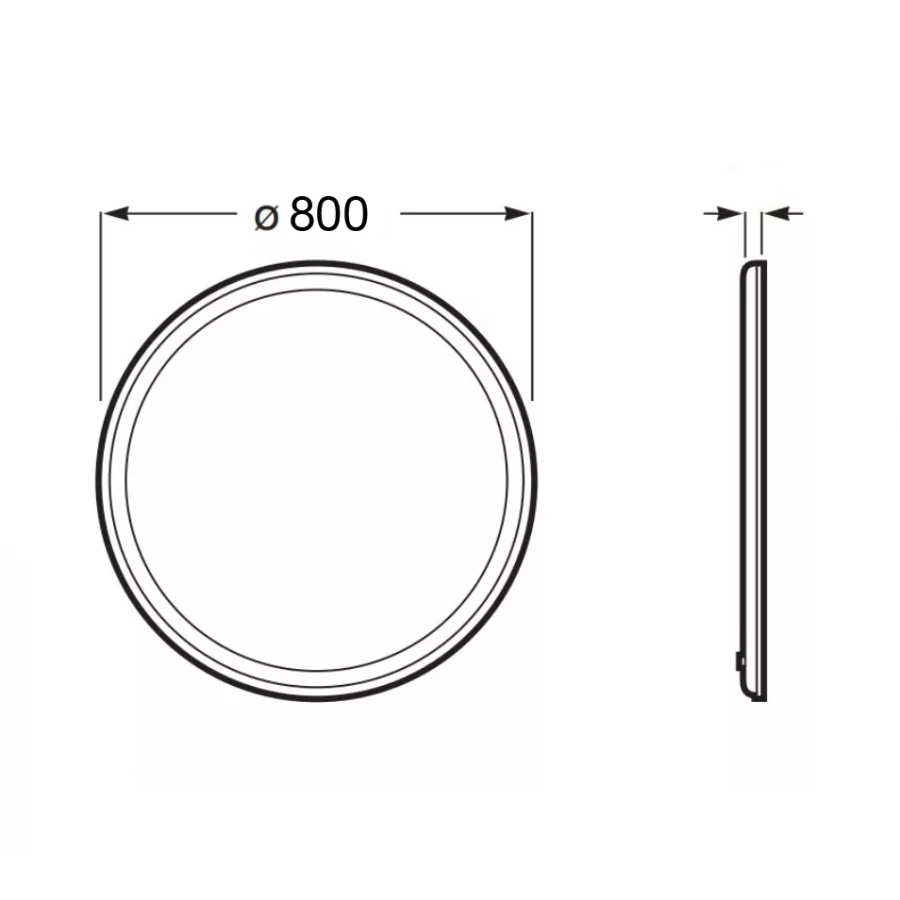 Зеркало Azario Classico Cerchio влагостойкое с подсветкой сенсорный выключатель с функцией диммера CS00079360 80х80 см