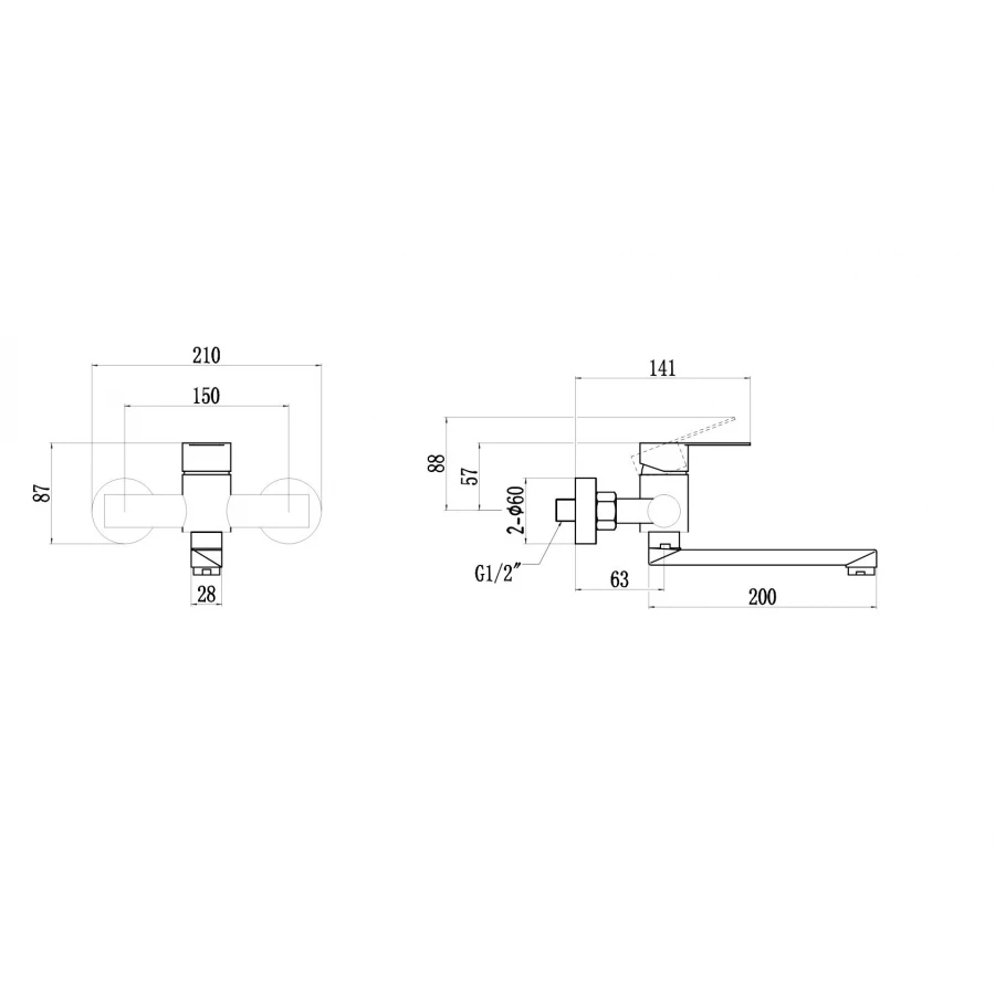 Смеситель Fmark для ванны золото матовое FS8207C