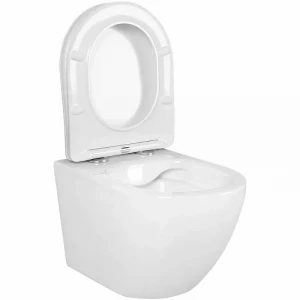 Унитаз-компакт Aquatek Европа подвесной безободковый смыв tornado тонкое сиденье с механизмом плавного закрывания крепеж AQ1900T-00 49x36x32 см