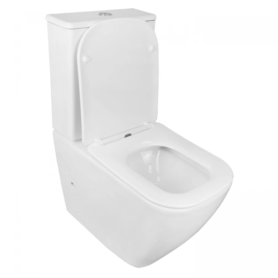 Унитаз напольный Azario Levanto безободковый в комплекте cо смывным механизмом Geberit и сиденьем микролифт AZ-1228A-G 62x38x83 cм