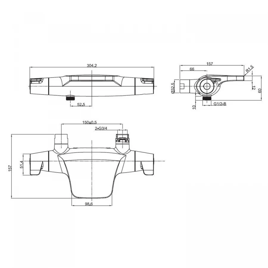 Термостат для ванны и душа Esko Mikros T5054