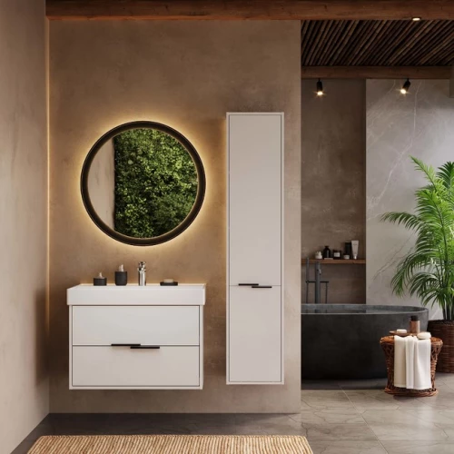 Тумба консольная Briz Сохо глянцевая белая 80 см