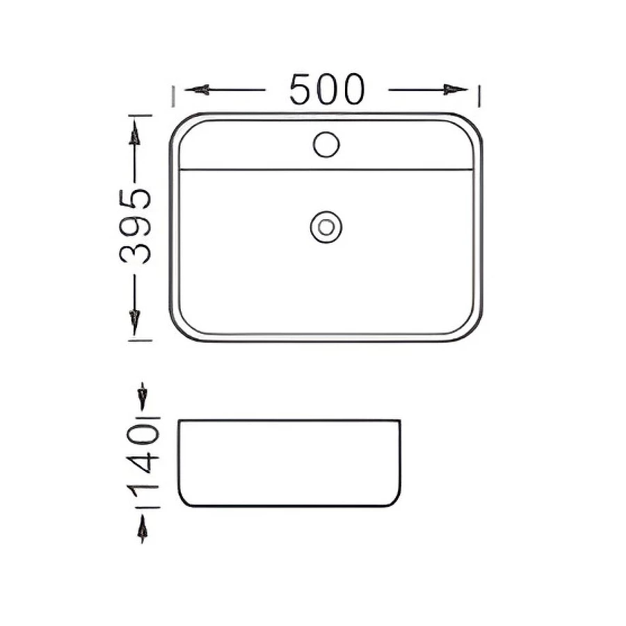 Раковина для установки на столешницу Aquatek Вега матовый черный AQ5506-MB 500*395*140 мм