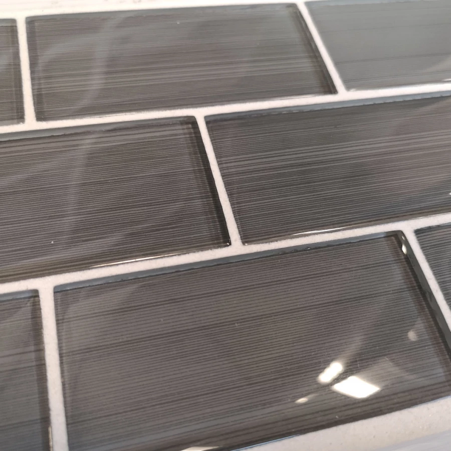 Стеклянная мозаика Caramelle Mosaic Mattoni Grigio серый 30x30 см