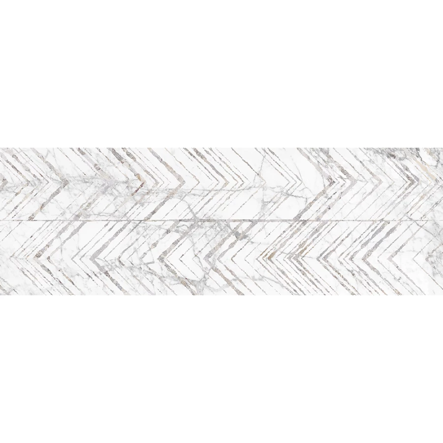 Плита настенная Global Tile Porto шеврон белый 25*75 см