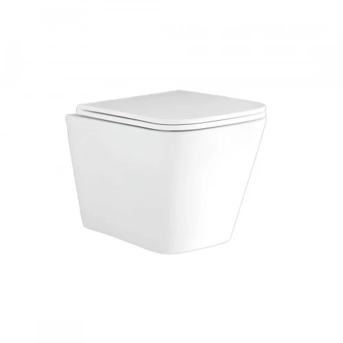 Унитаз подвесной безободковый Aquatek Дельта тонкое сиденье с механизмом плавного закрывания AQ1911-00 48х35х32 см