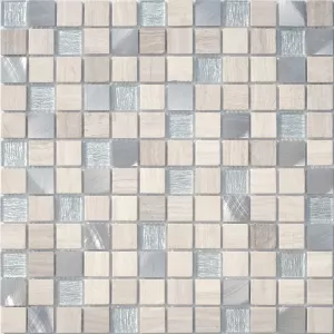 Мозаика из стекла и натурального камня LeeDo Ceramica Silver Flax серый 29,8x29,8 см
