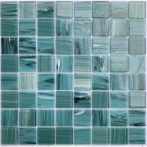 Мозаика Bonaparte Стеклянная мозаика Alaska tempo 36х36 глянцевая бирюзовая 30,4х30,4 см