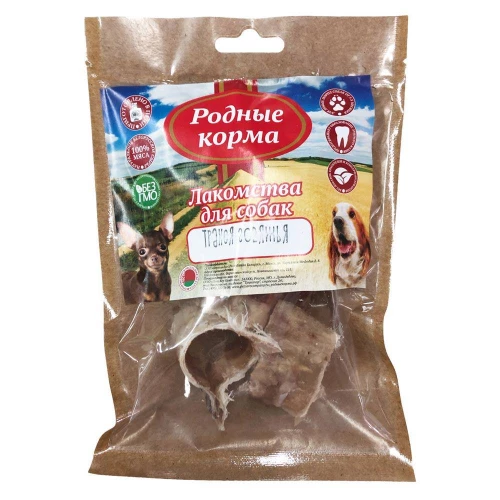 Лакомство для собак Родные корма трахея говяжья целая сушеная в дровяной печи 1 шт 011301 35 г