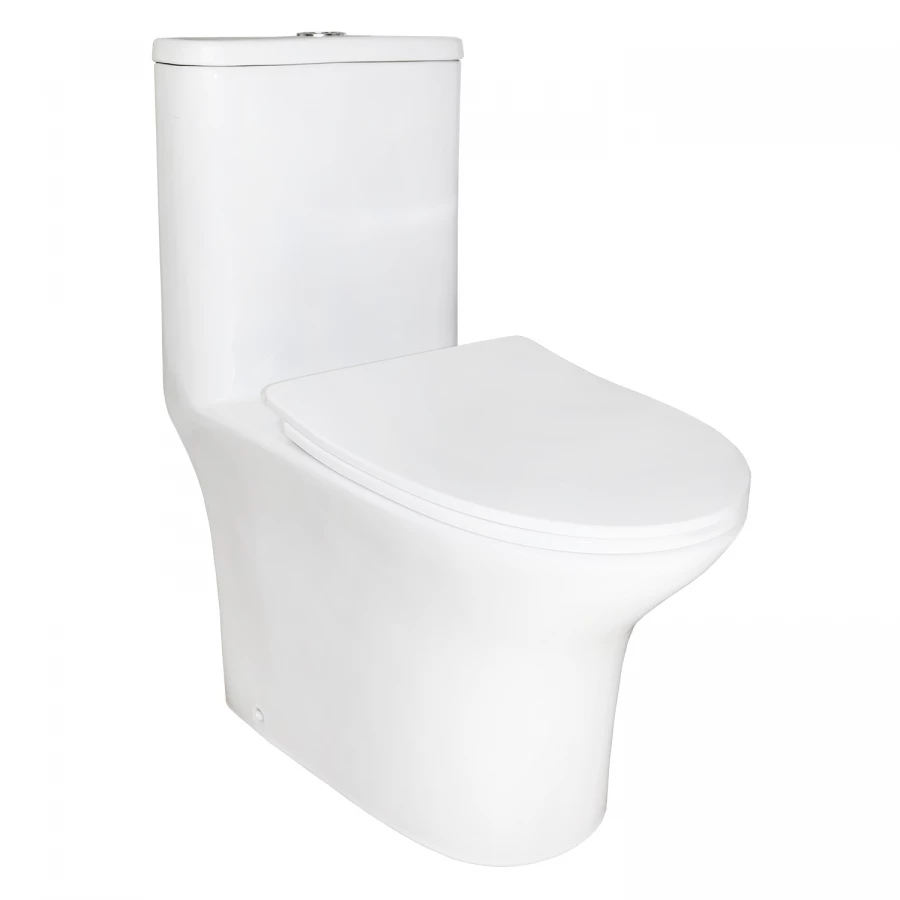 Унитаз-моноблок с функцией биде Azario Sente напольный безободковый горизонтальный слив сиденье дюропласт микролифт AZ-8614B 37.5х66.5х78.5 см