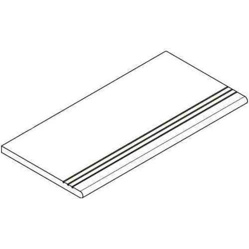 Ступень закругленная левая из керамогранита Italon Магма X2 Фог серая 620040000249 120х30 см