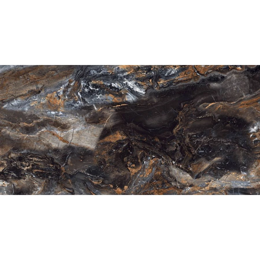 Керамогранит Neodom Luxury Lawa Nero Polished глянцевый черный N20331 120х60 см