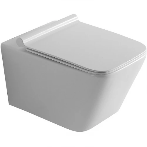 Унитаз подвесной безободковый Creto Logan L2 с крышкой сиденьем микролифт 1002-001-L2W