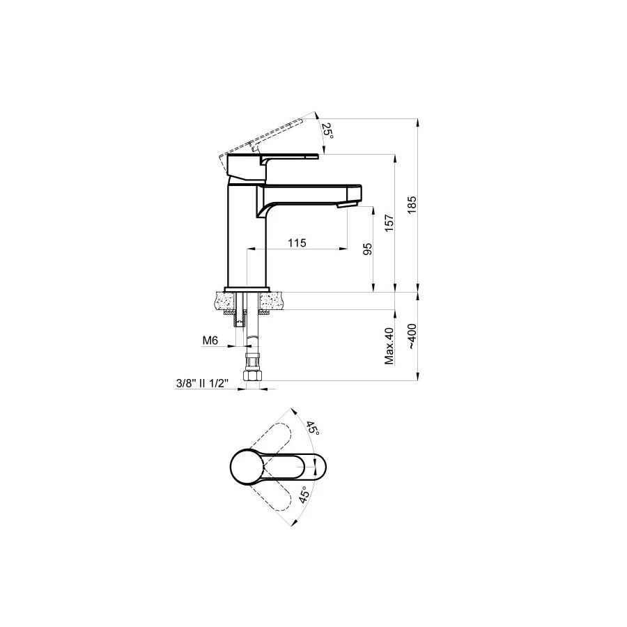 Смеситель для раковины Azario Tevis хром AZ-15494501