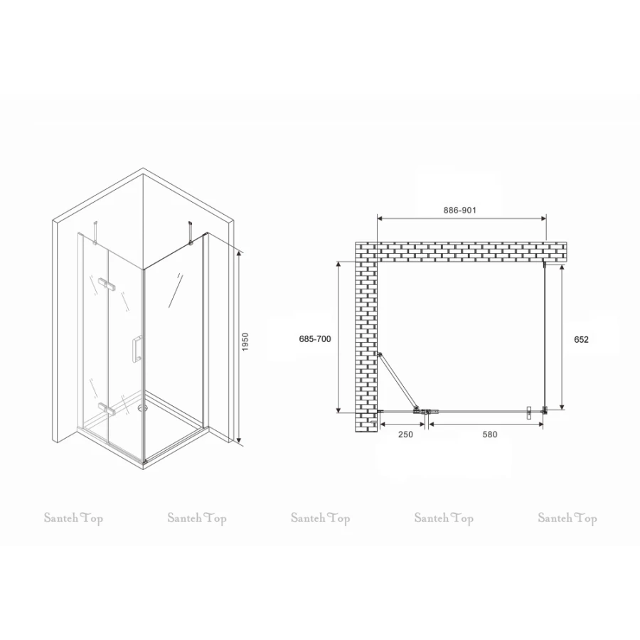 Душевой уголок Abber Zart AG08090-S71