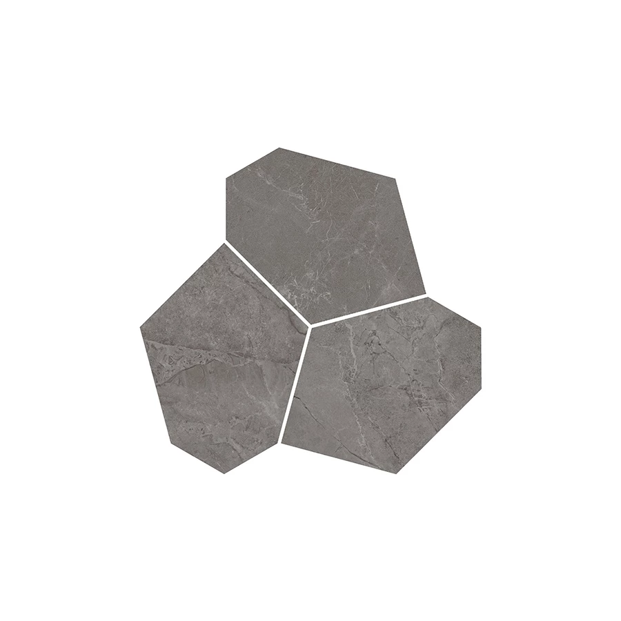 Декор Kerama Marazzi Марсель наборный обрезной глянцевый серый KMD2HID023BR 26,5x25,5 см