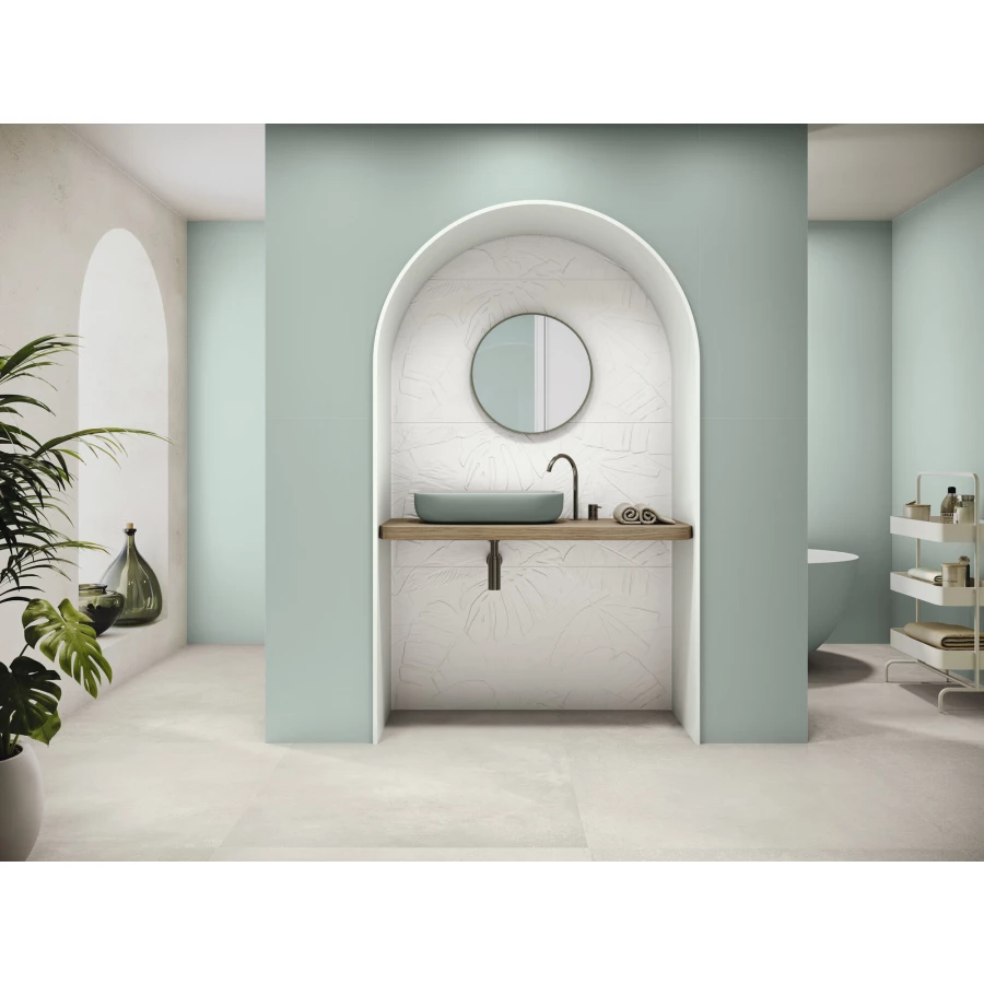 Плитка настенная Ape Ceramica Bellagio Dec Lecco Bianco Rect матовая белая A041899 120х60 см