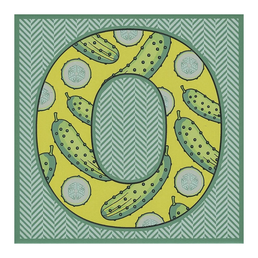 Декор Kerama Marazzi Сад-огород Огурец матовый зеленый HGD/A545/5278 20x20 см