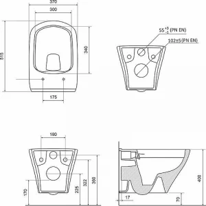 Унитаз подвесной Ravak Classic RimOFF безободковый белый X01671