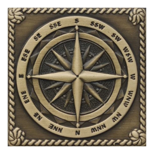 Вставка Moneli Decor Металлические вставки Windrose Satined brass бронза сатинированная MNL000008 5х5 см