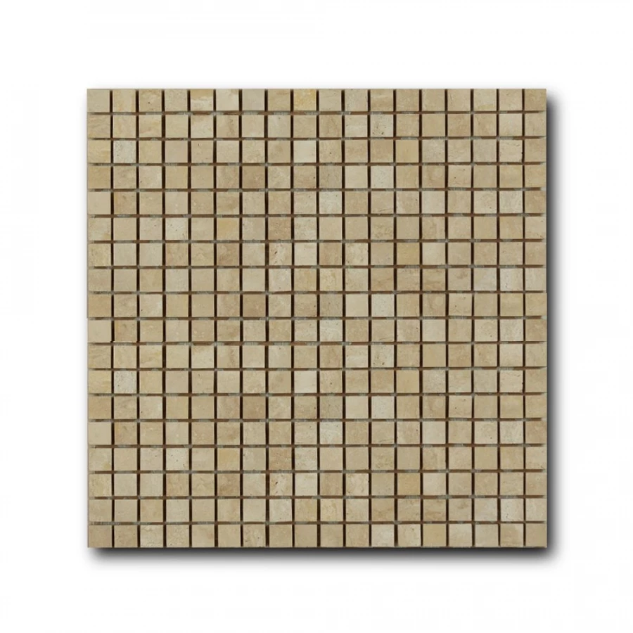 Мозаика из натурального камня Art&Natura Marble Mosaic Travertino Classico 15x15 сетка бежевая mm-travclass 30,5x30,5 см